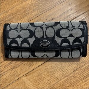 Coach Signature Black and Gray Wallet